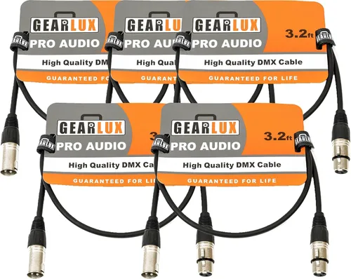 Vista 22 de Gearlux Cable DMX, 3 pines, macho a hembra, 3.2 pies - paquete de 10