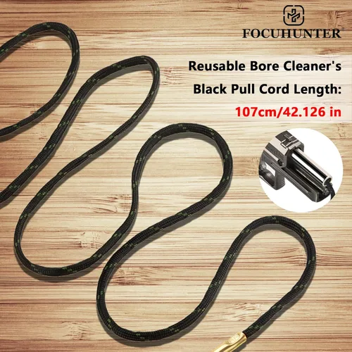Vista 3 de FOCUHUNTER Cuerda de limpieza de barril, cepillo de latón de limpieza de barril, limpiador de barril compacto, cuerda de limpieza reutilizable