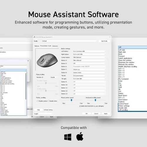 Vista 7 de ELECOM DEFT PRO Ratón de Trackball, con cable, inalámbrico, conexión Bluetooth de 3 tipos, diseño ergonómico, función de 8 botones, bola roja