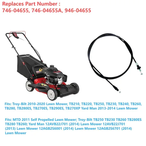 Vista 2 de Cable de control de accionamiento 946-04655A para cortacésped MTD 746-04655, 746-04655A, 946-04655