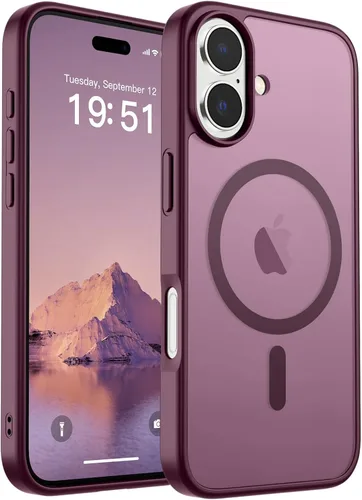 Vista 165 de SUPFINE - Funda magnética para iPhone 14 Pro Max (compatible con MagSafe), (protección contra caídas de grado militar de 10 pies), delgada, Negro