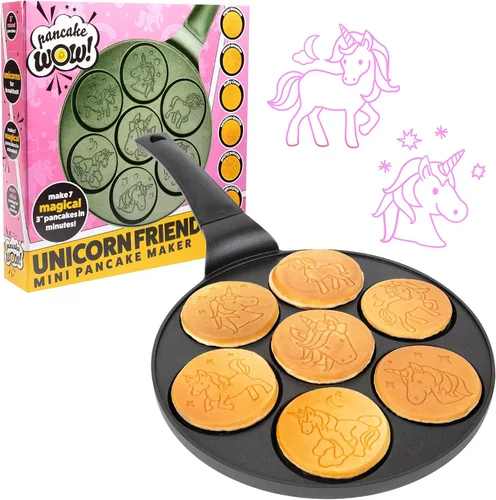 Vista 9 de Sartén mini para hotcakes con emojis - 7 caras sonrientes únicas para niños, sartén antiadherente para hotcakes con moldes para la estufa, plancha