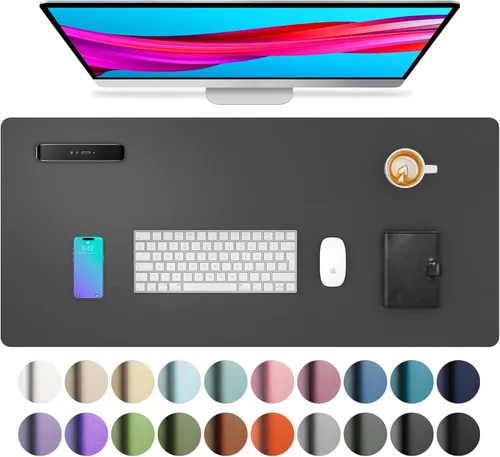 Vista 88 de Aothia - Protector de escritorio de cuero sintético grande, base antideslizante para mouse y superficie para escribir, impermeable, fácil de Agua