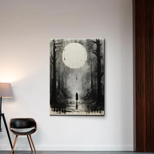 Vista 3 de Framed Canvas Wall Art, Moon Phases Canvas Prints, Minimalist Modern Home, Artwork Boho Decoration for Living Room, Bedroom, Canvas Wall Art, Decor