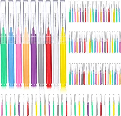 Vista 9 de Patelai 100 piezas cepillo para brackets cepillo interdental palillo de dientes cabezal de hilo dental cepillo de higiene dental limpiador