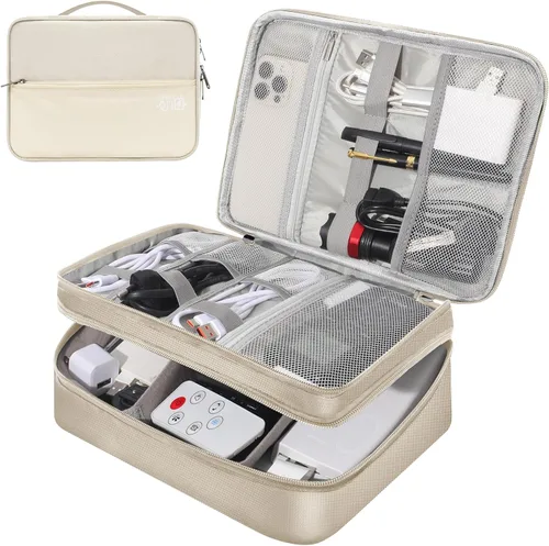Vista 21 de CILLA Organizador de Electrónica para Viajes, Estuche Organizador de Cables de Viaje, Bolsa Compacta de Accesorios Electrónicos para Cable, Cordón
