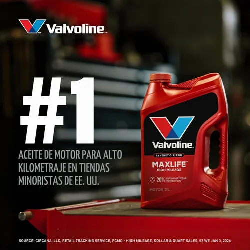 Vista 5 de Valvoline - Aceite de alto millaje 150 K con MaxLife Plus Technology, SAE 5W-20, 1 cuarto de galón