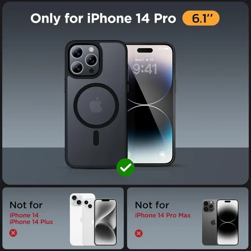 Vista 256 de Miracase - Funda magnética para iPhone 13 de 6.1 pulgadas (compatible con MagSafe) (con 2 protectores de pantalla), protección de grado militar