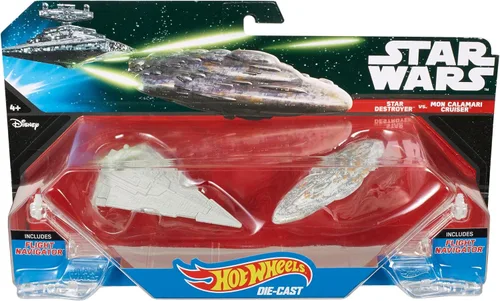 Vista 4 de Hot Wheels Star Wars Starship Star Destroyer vs. Mon Calamari Cruiser Vehicle Paquete de 2