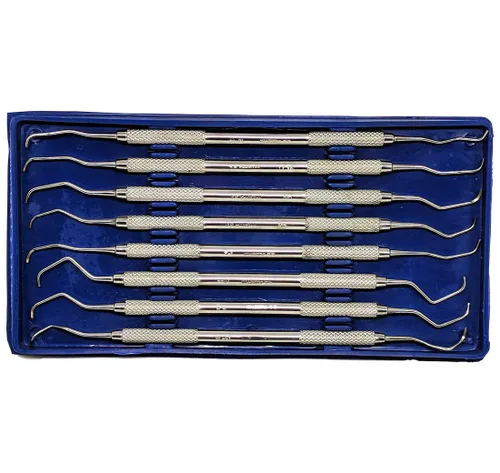 SURGICAL ONLINE Gracey Curetas Juego de 8 piezas de instrumentos médicos veterinarios dentales - Ultra ligero, acero inoxidable, doble extremo,