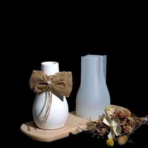 Vista 5 de Moldes de silicona para florero, resina epoxi, moldes de arcilla para hormigón, florero, yeso, moldes de cemento, moldes de maceta para botellas