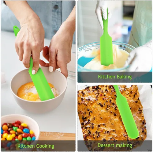 Vista 2 de SEWACC Thick Food-grade Silicone Jar Spatula Dual-sided Scraper for Baking Mixing Sourdough Heat-resistant Kitchen Tool for Cooking and Salad