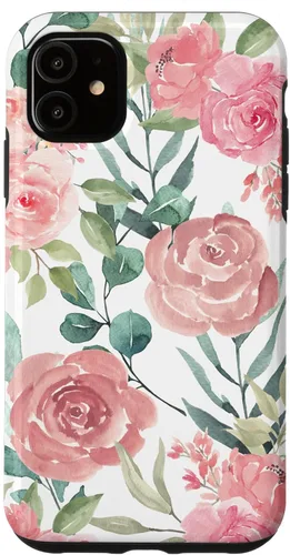 Vista 8 de iPhone 16 Pastel Pink Flower Print - Watercolor Floral Petals Blossom Case