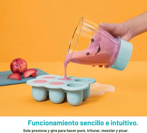 Vista 5 de NutriBullet NBY-50100 Sistema completo de fabricación de alimentos para bebés, 32 onzas, blanco, azul, transparente