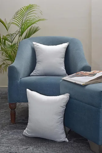 Vista 35 de Juego de 2 almohadas decorativas plateadas para sofá de 24 x 24 pulgadas, almohadas grandes de lujo para sofá, almohada de granja, fundas