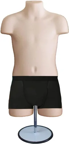 Vista 9 de DisplayTown Torso de maniquí infantil negro, forma de vestido con espalda hueca, con soporte acrílico para encimera o colgar, fácil de montar
