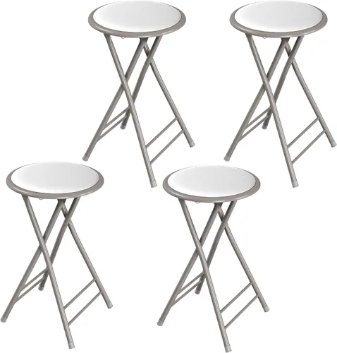 Vista 18 de Lavish Home Taburete plegable con asiento acolchado sin espalda, juego de 2 Negro