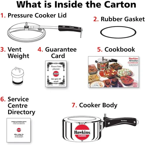 Vista 5 de Olla a presión de aluminio Hawkin Classic CL15, pequeña, 0.4 galones, color plateado, Plateado