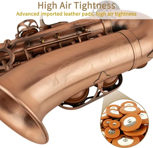 Vista 4 de Saxofón alto Eb azul cielo - Modelo para principiantes y estudiantes, calidad profesional