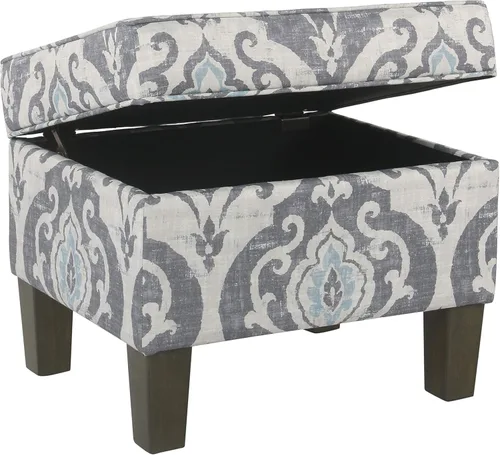 Vista 71 de HomePop Decoración para el hogar K7646-A877 Otomana tapizada moderna rectangular de almacenamiento Otomana con tapa con bisagras