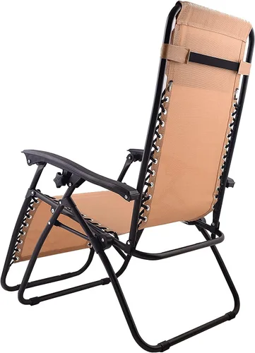 Vista 8 de BTEXPERT Sillas de malla de acero ajustables de gravedad cero para exteriores, patio, reclinable, playa, patio, jardín con bandeja de almohada