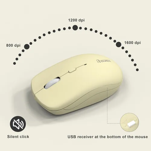 Vista 5 de Combo de teclado y mouse inalámbricos, teclado inalámbrico de tamaño completo y mouse DPI ajustable, receptor USB de 2.4 GHz, teclado y mouse