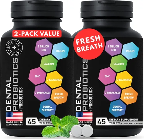 Vista 18 de Probióticos dentales para dientes y encías, mezcla de probióticos y prebióticos Lactobacillus Salivarius, el mejor probiótico oral para dientes