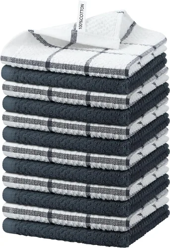 Vista 15 de Nialnant Paquete de 6 paños de cocina para lavar platos, 100% algodón, reutilizables, ultra suaves, absorbentes, de secado rápido, paños de cocina