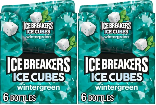 Vista 8 de ICE BREAKERS Ice Cubes - Goma de mascar sabor Wintergreen sin azúcar, 91.7 g (6 envases, 40 piezas)