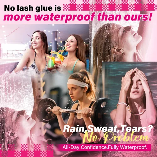 Vista 2 de PROLASHBEAUTY - Pegamento transparente de racimo de pestañas para 7 días de larga duración, pegamento impermeable para pestañas y sellado