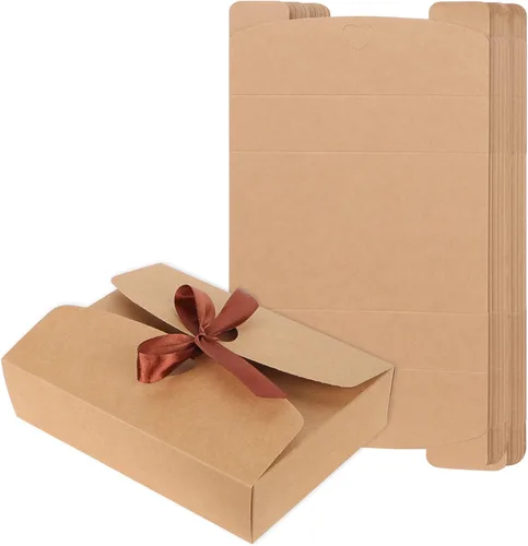 Vista 10 de Cajas de regalo con tapas, paquete de 10 cajas decorativas para golosinas con cinta, cajas de propuesta de dama de honor, cajas de regalo
