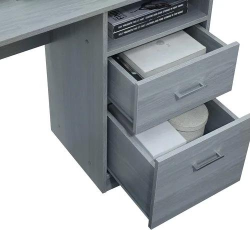Vista 9 de Techni Mobili Escritorio funcional para computadora en forma de L con almacenamiento, L es 59.5 pulgadas de ancho x 59.5 pulgadas de largo