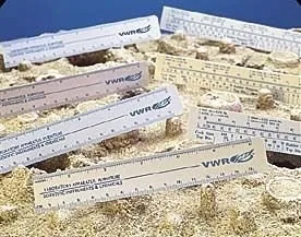 Regla de plástico blanca VWR