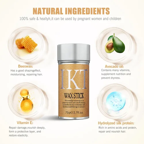 Vista 4 de Barra de cera para cabello no graso con fuerte sujeción, aroma floral, para cabello, 3