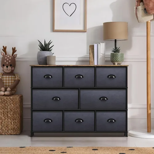 Vista 51 de Sorbus Cómoda con 8 cajones - Mueble para almacenar ropa para niño, para dormitorio, pasillo, clóset, oficina – Marco de acero, parte superior