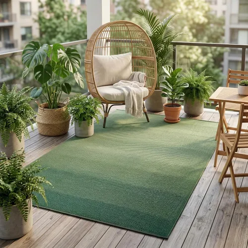 Vista 22 de Fab Habitat - Tapete de plástico reciclado para exteriores, impermeable, resistente a la decoloración y a las arrugas, rayas abstractas desgastadas