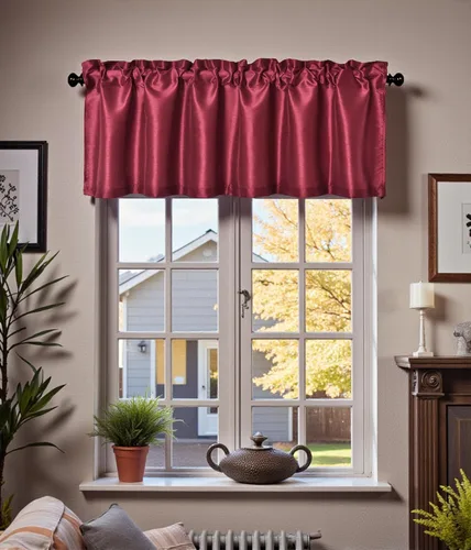 Vista 5 de Aiking Home Collection Paquete de 2 cenefas de ventana de seda sintética sólida, 56 x 16 pulgadas, aguamarina