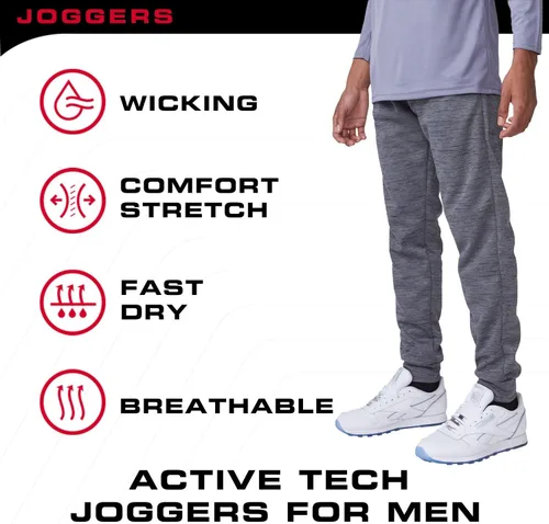 Vista 6 de Ultra Performance 3 Pack Mens Joggers Mens Athletic Sweatpants with Pockets for Men, Small - 3X
