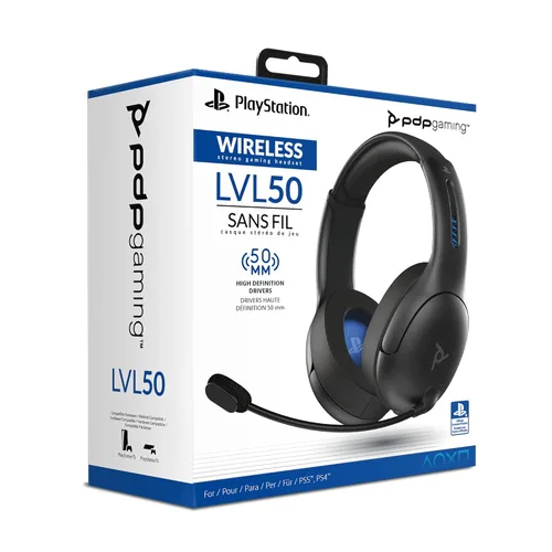 Vista 15 de PDP Gaming LVL50 Wireless Stereo Headset With Noise Cancelling Microphone Black - PS5PS4