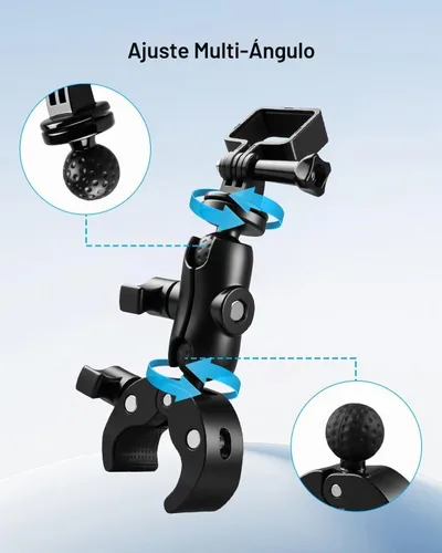 Vista 4 de Kit de soportes para manillar de abrazadera de cámara de bicicleta, cubierta protectora de cámara para parasol de lente compatible con DJI Osmo