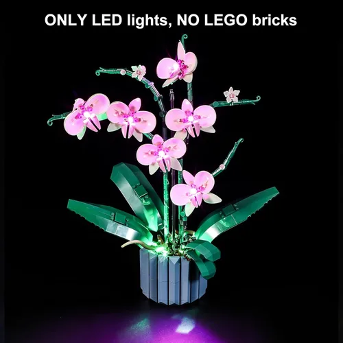 Vista 2 de Vaodest Luz LED para Lego Orchid 10311 modelo de bloques de construcción de plantas, diseño y configuración compatible con el modelo 10311