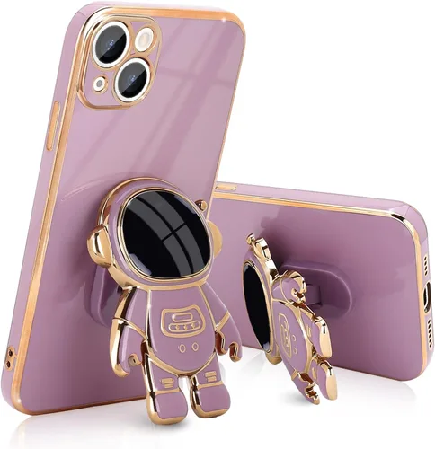 Vista 19 de Pepmune Funda compatible con iPhone 13, diseño de soporte de astronauta en 3D, protección de cámara, a prueba de golpes, suave cubierta trasera
