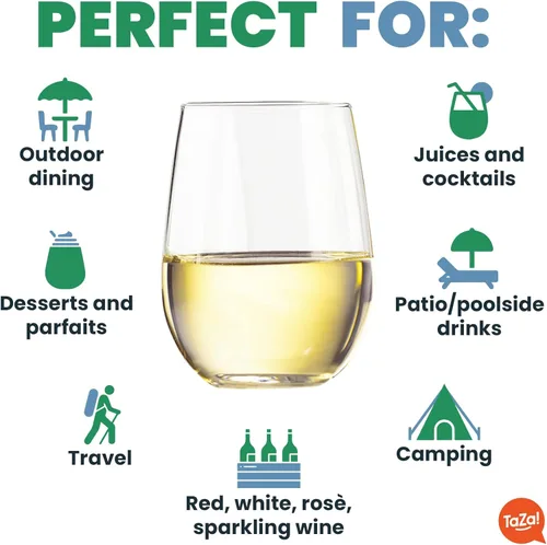 Vista 3 de Copas de vino de una pieza, Crystal Clear