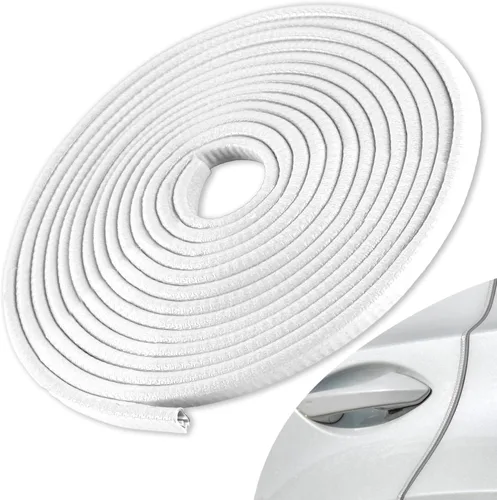 Vista 9 de SINGARO Protector de borde de puerta de automóvil de 16.4 pies, sin pegamento, tira protectora de entrada de puerta de automóvil, protector de Rojo