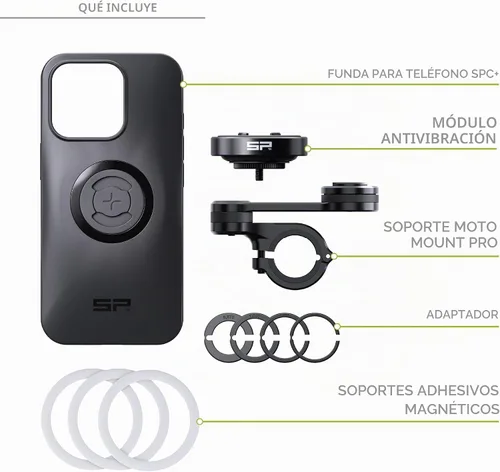 Vista 3 de SP CONNECT Moto Bundle II con módulo antivibraciones SPC+ Compatible con iPhone 11 Pro/XS/X Soporte de teléfono para motocicleta Soporte