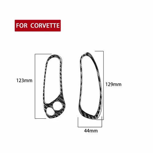 Vista 2 de 2 unids/set de fibra de carbono Accesorios para el interior del automóvil Velocímetro lateral Tablero de instrumentos multifunción Marco de botón