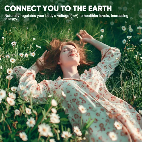 Vista 7 de AsmrCap Grounding Sheets King, 95% algodón orgánico + 5% fibra de plata pura, sábanas de tierra con cable de tierra, kit de conexión a tierra