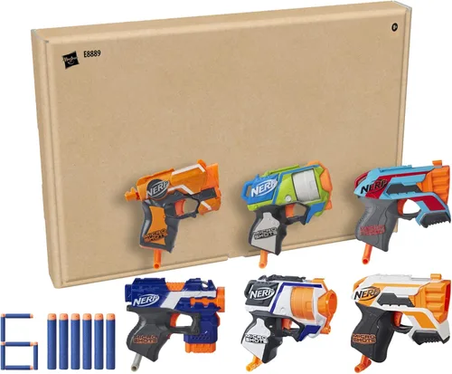 Vista 2 de NERF MicroShots 6-Blaster Bundle - 6 Mini Lanzadardos Elite y 6 Dardos Oficiales Elite - Para Niños, Adolescentes, Adultos (Exclusivo de Yaxa)