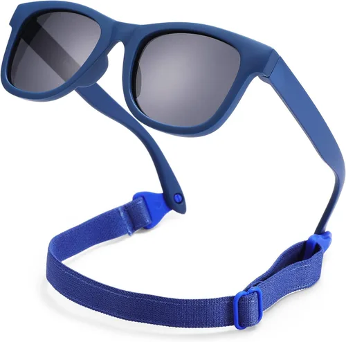 COASION CA8042 - Gafas de sol polarizadas flexibles para recién nacidos con correa para niños y niñas de 0 a 12 meses
