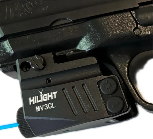 Vista 8 de HiLight Tactical Maverick Series - 500 Lumen Flashlight w/Strobe & Single Laser (Green, Blue, Cyan)- Aluminum Body, Rechargeable Battery